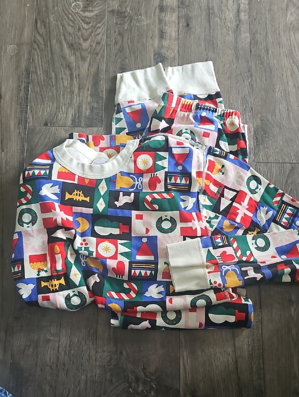 Hanna Andersson Holiday Christmas Block-Print Pajama Women Xlarge 100% Cotton
